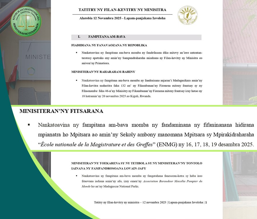 TATITRY NY FILAN-KEVITRY NY MINISTRA.